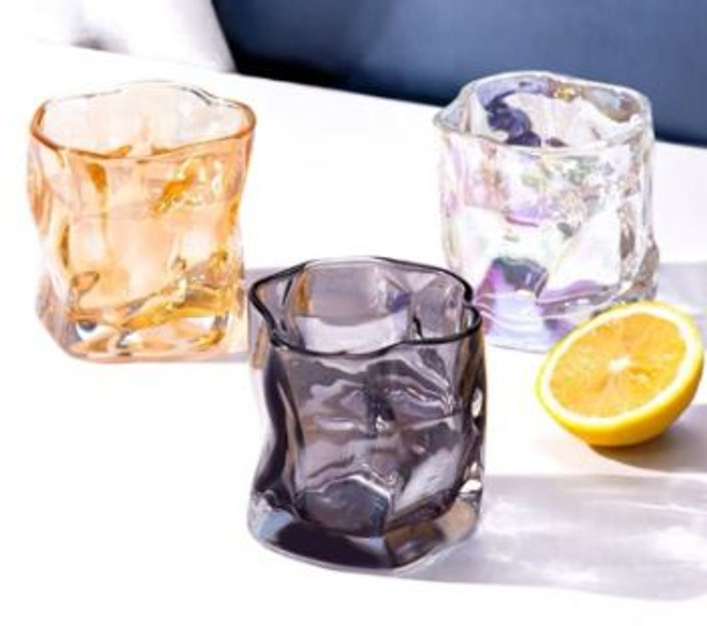 Bộ 6 cốc Thuỷ Tinh Soắn 268 300ml 7 Sắc, Khói, Vàng (THÙNG 12B)