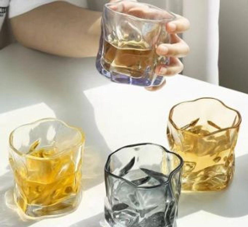 Bộ 6 cốc Thuỷ Tinh Soắn 268 300ml 7 Sắc, Khói, Vàng (THÙNG 12B)