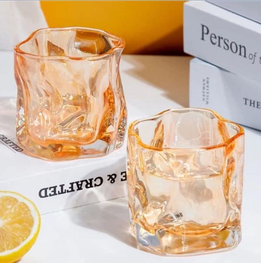 Bộ 6 cốc Thuỷ Tinh Soắn 268 300ml 7 Sắc, Khói, Vàng (THÙNG 12B)