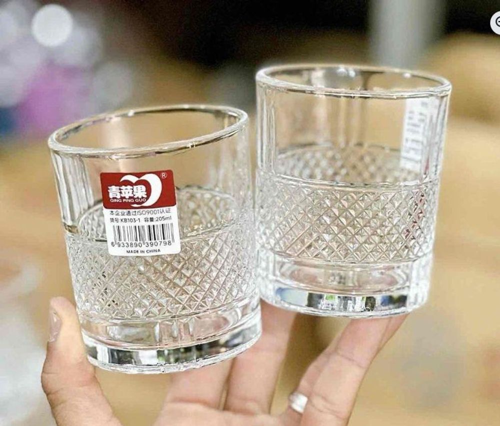 Bộ 6 cốc thủy tinh Trắng KB103-1 218ml (THÙNG 12B )