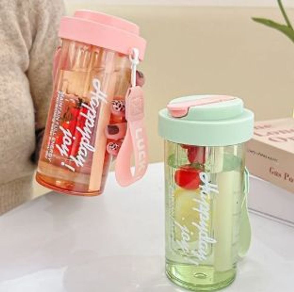 Bình nhựa happy day quai xách 600ml (THÙNG 100C)