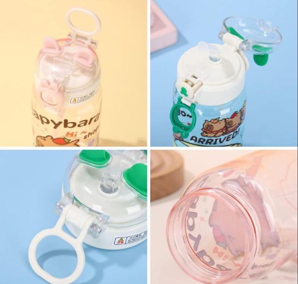 Bình nhựa CAPYBARA tai gấu 500ml (THÙNG 100C)