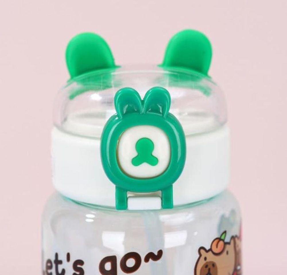 Bình nhựa CAPYBARA tai gấu 500ml (THÙNG 100C)