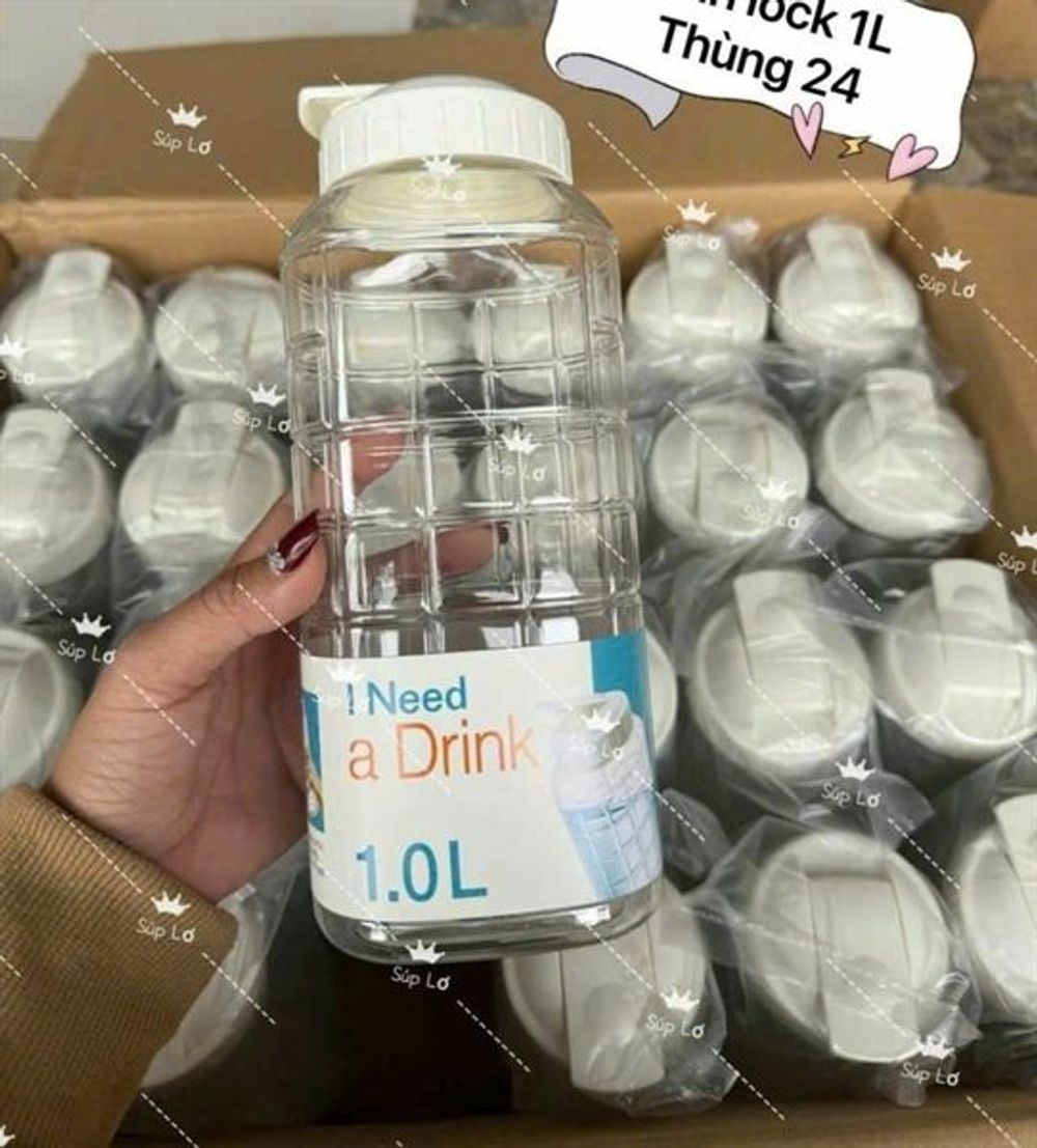BÌNH NHỰA LOCK 1000ML (THÙNG 24C)