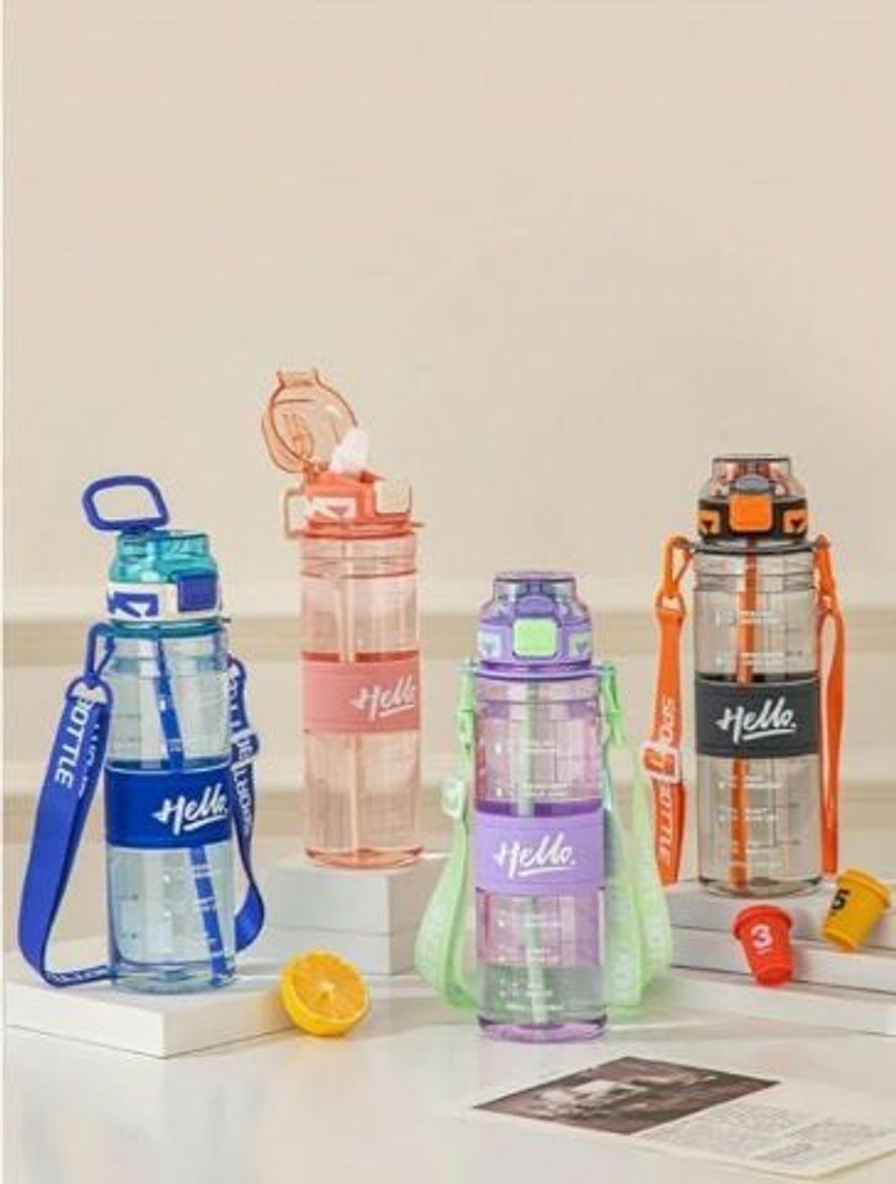 Bình Nhựa HELLO Có Dây Đeo 1000ml (THÙNG 60C)