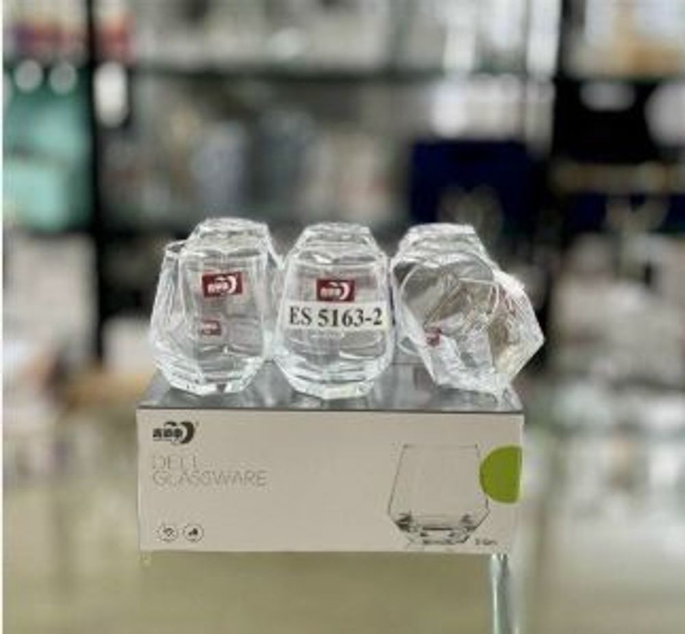 Cốc Thuỷ Tinh Góc Cạnh Trắng ES 5163-2C MM (THÙNG 12B)