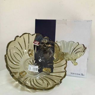 BÁT THỦY TINH 3 CHÂN THẢ HOA MÀU