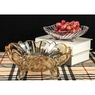 BÁT THỦY TINH 3 CHÂN THẢ HOA MÀU