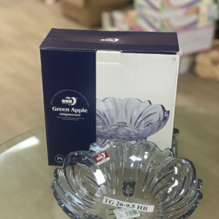 BÁT THỦY TINH 3 CHÂN THẢ HOA MÀU