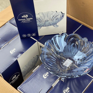 BÁT THỦY TINH 3 CHÂN THẢ HOA MÀU