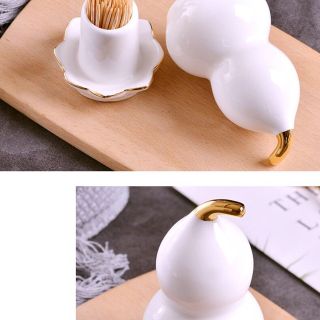 Hũ đựng tăm hồ lô decor bằng sứ