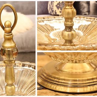 Khay mứt để hoa quả thuỷ tinh 2 tầng cao cấp Khay mứt để hoa quả thuỷ tinh 2 tầng cao cấp