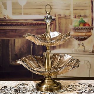 Khay mứt để hoa quả thuỷ tinh 2 tầng cao cấp Khay mứt để hoa quả thuỷ tinh 2 tầng cao cấp