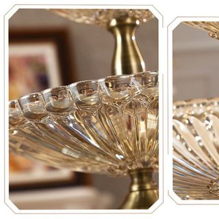 Khay mứt để hoa quả thuỷ tinh 2 tầng cao cấp Khay mứt để hoa quả thuỷ tinh 2 tầng cao cấp