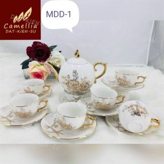 Bộ ấm chén sứ cao cấp hoa tiết cây trúc , hoa Bộ ấm chén sứ cao cấp hoa tiết cây trúc , hoa