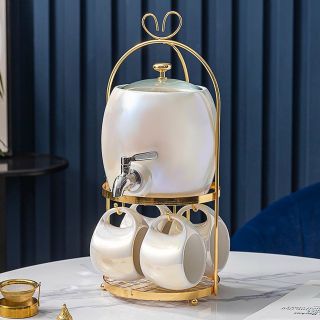 Bộ Bình Nước Gốm Sứ Kèm Cốc Và Giá Treo Inox Tiện Lợi ( Gồm 1 giá treo, 4 cốc, 1 bình 2,5l )