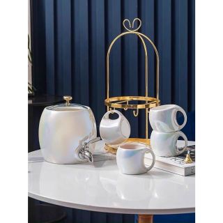 Bộ Bình Nước Gốm Sứ Kèm Cốc Và Giá Treo Inox Tiện Lợi ( Gồm 1 giá treo, 4 cốc, 1 bình 2,5l )