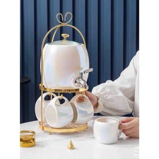 Bộ Bình Nước Gốm Sứ Kèm Cốc Và Giá Treo Inox Tiện Lợi ( Gồm 1 giá treo, 4 cốc, 1 bình 2,5l )