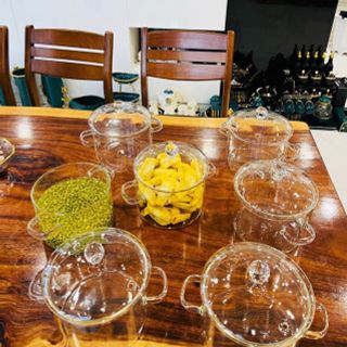 Nồi Thủy Tinh Mini Trong Suốt Đa Dụng Cho Nhà Bếp, Nồi Súp, Bát Thủy Tinh Mì Ăn Liền Có Nắp Đậy Nồi Chịu Nhiệt