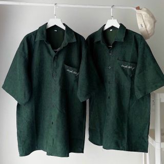 Áo sơ mi tay ngắn chất da lộn min form dưới 65kg,logo thêu trước sau Áo sơ mi tay ngắn chất da lộn min form dưới 65kg,logo thêu trước sau