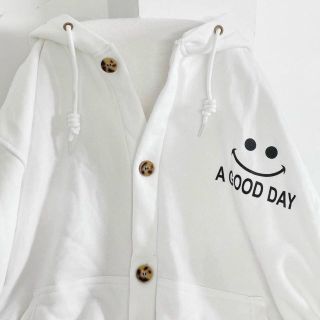 Áo khoác cardigan in A good day nón 2 lớp form dưới 70kg Áo khoác cardigan in A good day nón 2 lớp form dưới 70kg