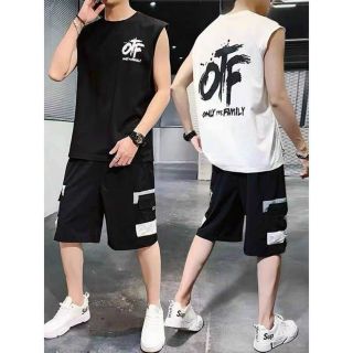 Bộ đồ thể thao nam quần lửng áo ba lỗ mặc đi chơi OTF cực ngầu, quần short kaki túi hộp nam Bộ đồ thể thao nam quần lửng áo ba lỗ mặc đi chơi OTF cực ngầu, quần short kaki túi hộp nam
