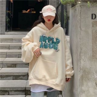 Áo Hoodie Nữ In Chữ Nổi HRPLD Form Rộng Nam nữ mặc Áo Hoodie Nữ In Chữ Nổi HRPLD Form Rộng Nam nữ mặc