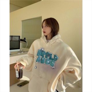 Áo Hoodie Nữ In Chữ Nổi HRPLD Form Rộng Nam nữ mặc Áo Hoodie Nữ In Chữ Nổi HRPLD Form Rộng Nam nữ mặc