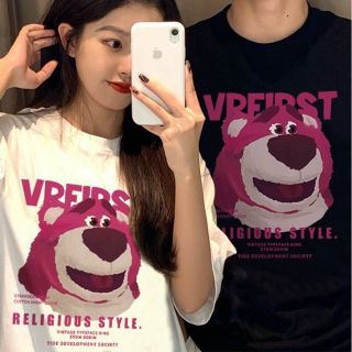 Áo thun gấu in VREIRS áo phông nam nữ unisex vải cotton thoáng mát Áo thun gấu in VREIRS áo phông nam nữ unisex vải cotton thoáng mát