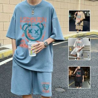 Đồ bộ mặc nhà, đồ bộ đùi nam nữ in hình mặt gấu trẻ trung năng động thích hợp mặc nhà, đi chơi, thể thao Đồ bộ mặc nhà, đồ bộ đùi nam nữ in hình mặt gấu trẻ trung năng động thích hợp mặc nhà, đi chơi, thể thao