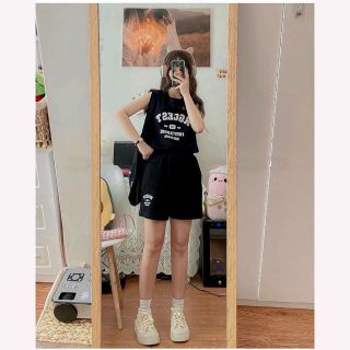 Set Bộ ba lỗ nữ thể thao gồm áo tanktop thun cotton xịn kèm quần đùi nữ thể thao cá tính ullzang mặc Set Bộ ba lỗ nữ thể thao gồm áo tanktop thun cotton xịn kèm quần đùi nữ thể thao cá tính ullzang mặc