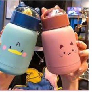 Bình nước họa tiết các con vật siêu cute náp có tai xinh xẻo