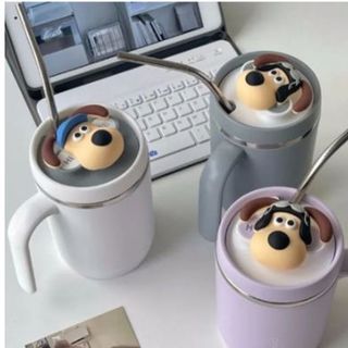 CỐC GIỮ NHIỆT INOX 304 HÌNH CHÚ CHÓ XINH XẮN TẶNG KÈM ỐNG HÚT THIẾT KẾ NẮP KÍN CHỐNG TRÀN TIỆN LỢI TIỆN LỢI