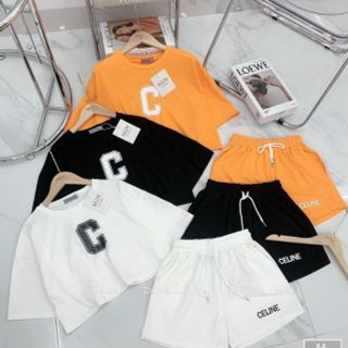 Đồ bộ đùi mặc nhà kiểu croptop in chữ C siêu xinh. Đồ bộ đùi mặc nhà kiểu croptop in chữ C siêu xinh.