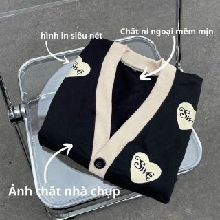 Áo Khoác Cardigan Trái Tim Swe Nữ Nude Form Rộng cánh dơi. Áo Khoác Cardigan Trái Tim Swe Nữ Nude Form Rộng cánh dơi.