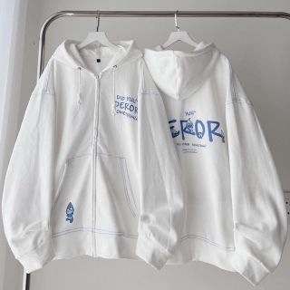 Áo Khoác Dây Kéo Nỉ Lót Bông In Chữ DEROR Chạy kansai form Unisex Áo Khoác Dây Kéo Nỉ Lót Bông In Chữ DEROR Chạy kansai form Unisex