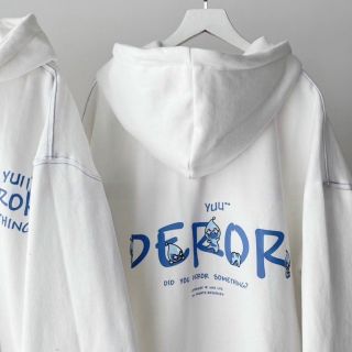 Áo Khoác Dây Kéo Nỉ Lót Bông In Chữ DEROR Chạy kansai form Unisex Áo Khoác Dây Kéo Nỉ Lót Bông In Chữ DEROR Chạy kansai form Unisex