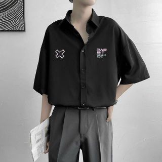 Áo Sơ Mi Tay Lỡ Nam Nữ Form Rộng Unisex RABBIT WORD Chất Lụa Mịn Mát Phong Cách Hàn Quốc Ulzzang Áo Sơ Mi Tay Lỡ Nam Nữ Form Rộng Unisex RABBIT WORD Chất Lụa Mịn Mát Phong Cách Hàn Quốc Ulzzang