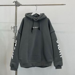 ￼Áo Hoodie Nỉ Lót Bông Tay Nối EIGHT Form Rộng Unisex.