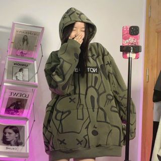 Áo hoodie in toàn thân NOT RABBIT Unisex nam nữ phong cách cá tính , năng động.