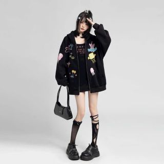 Hoodie zip nỉ chân cua , in nhiều họa tiết ,nón 2 lớp vải chính