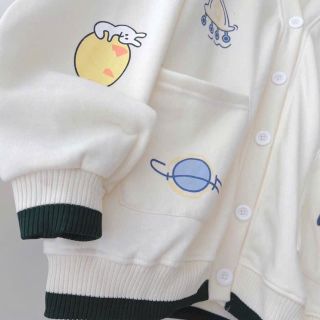 Áo khoác cadigan in họa tiết trái đất cute hot trend. Form rộng 55-80kg