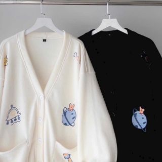 Áo khoác cadigan in họa tiết trái đất cute hot trend. Form rộng 55-80kg