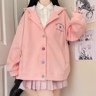 Áo khoác cadigan nỉ nút thêu hình trái tim nón rộng 2 lớp form rộng dưới 70kg Áo khoác cadigan nỉ nút thêu hình trái tim nón rộng 2 lớp form rộng dưới 70kg