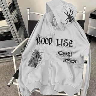 Áo khoác WOOD LISE phối rách chất thun nỉ mềm mịn nón 2 lớp có khoen dây kéo sắt form rộng dưới 75kg Áo khoác WOOD LISE phối rách chất thun nỉ mềm mịn nón 2 lớp có khoen dây kéo sắt form rộng dưới 75kg