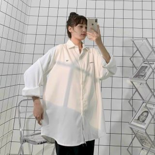 Áo sơ mi mi da lộn tay dài thêu octerber Áo sơ mi mi da lộn tay dài thêu octerber