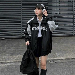 Áo khoác 2 lớp lót dù phối thân logo in SYMBOLIC
