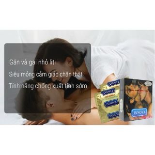 Bao cao su kéo dài thời gian và có gai Innova đen Bao cao su kéo dài thời gian và có gai Innova đen