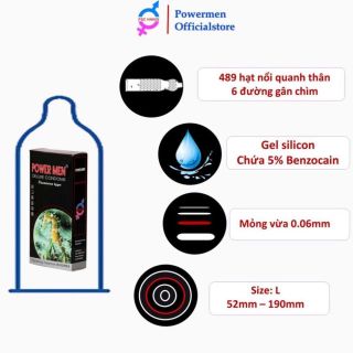 Bao cao su POWER MEN cá ngựa đen hộp 12 chiếc Bao cao su POWER MEN cá ngựa đen hộp 12 chiếc