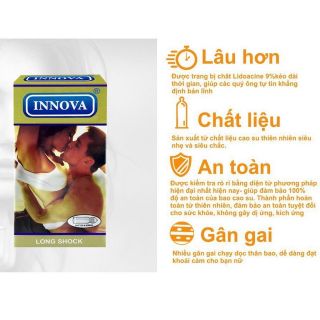 Bao cao su Innova Vàng hộp 12 cái Bao cao su Innova Vàng hộp 12 cái